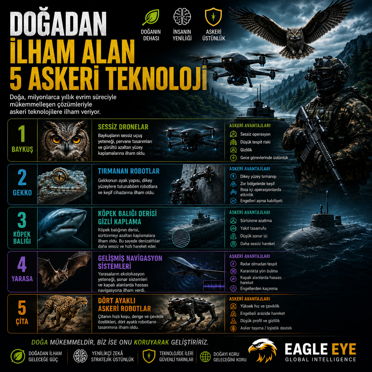 Doğadan İlham Alan Askeri Teknolojiler: Geleceğin Savunma Sistemleri Nasıl Geliştiriliyor?
